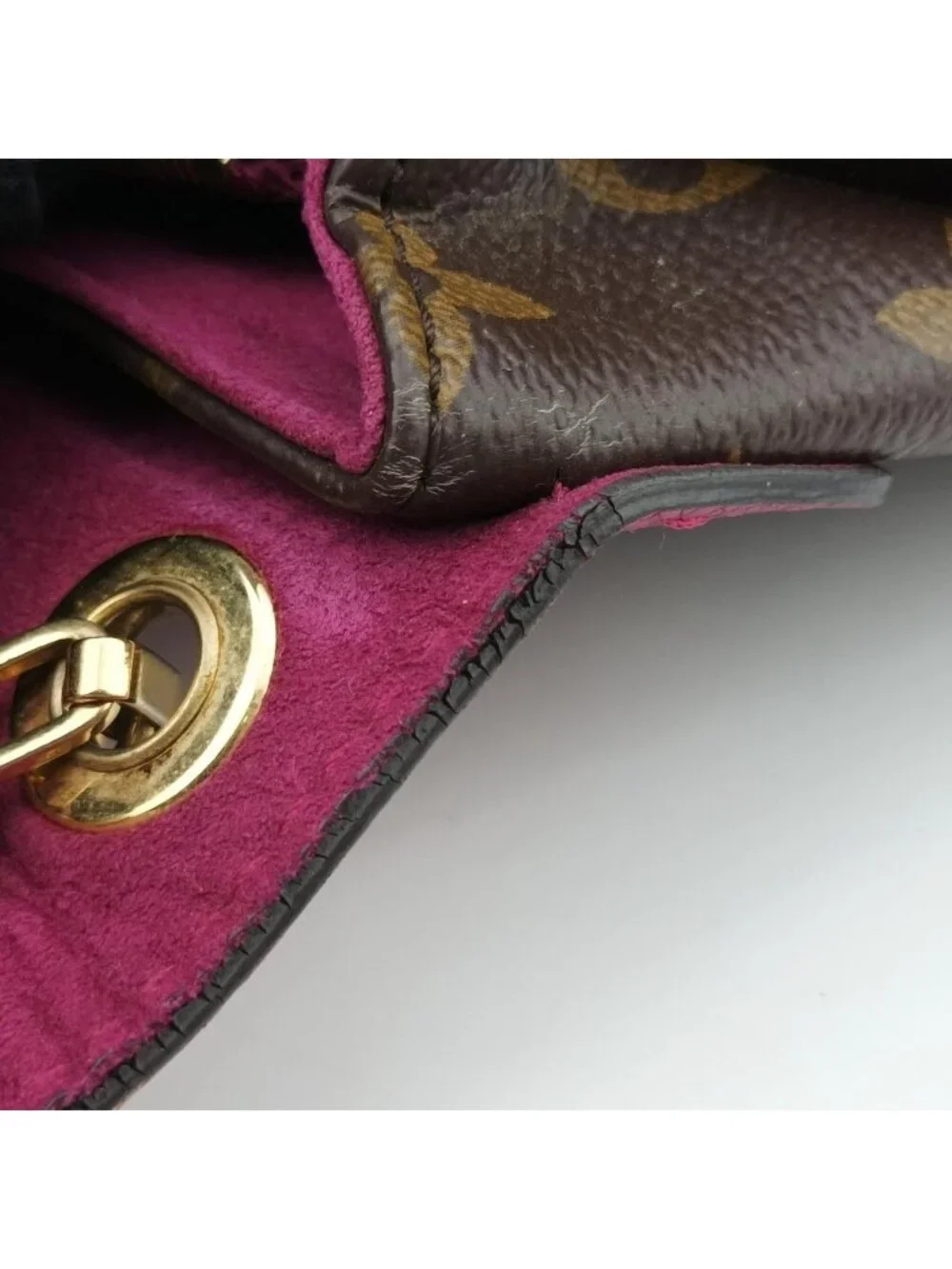 ★SOLD★ Louis Vuitton Pallas Chain Monogram Brown Aurore Canvas Calf Leather - Picture 14 of 15